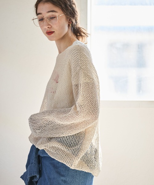 GEORGE'S（ジョージズ）の「メッシュニットプルオーバー（ニット/セーター・レディース・オフホワイト/ブラウン/ブラックミックス・FREE）」の15枚目の写真