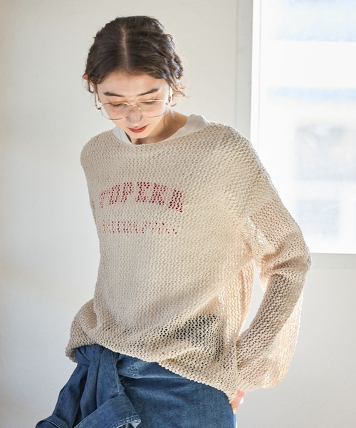 GEORGE'S（ジョージズ）の「メッシュニットプルオーバー（ニット/セーター・レディース・オフホワイト/ブラウン/ブラックミックス・FREE）」の16枚目の写真