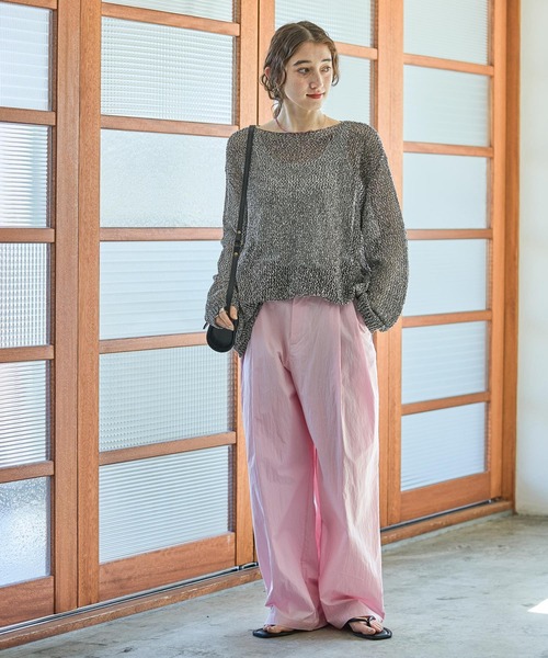 GEORGE'S（ジョージズ）の「メッシュニットプルオーバー（ニット/セーター・レディース・オフホワイト/ブラウン/ブラックミックス・FREE）」の20枚目の写真