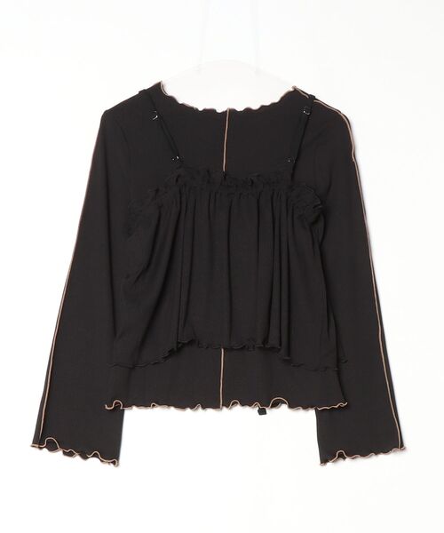mil(ミル)の「【セット商品】 メローリブ ビスチェ×ロンT セット【586133】(Tシャツ/カットソー・レディース・アイボリー/ブラック/チャコールグレー・XS/S)」の10枚目の写真