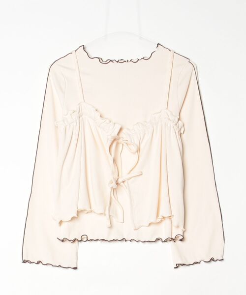 mil(ミル)の「【セット商品】 メローリブ ビスチェ×ロンT セット【586133】(Tシャツ/カットソー・レディース・アイボリー/ブラック/チャコールグレー・XS/S)」の7枚目の写真