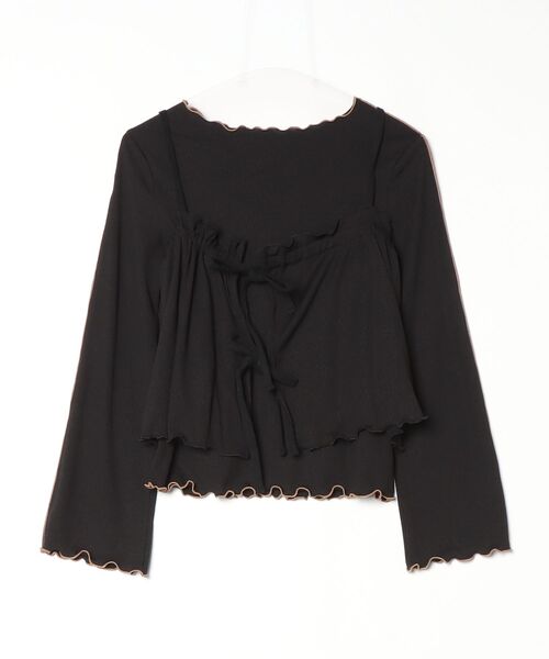 mil(ミル)の「【セット商品】 メローリブ ビスチェ×ロンT セット【586133】(Tシャツ/カットソー・レディース・アイボリー/ブラック/チャコールグレー・XS/S)」の9枚目の写真
