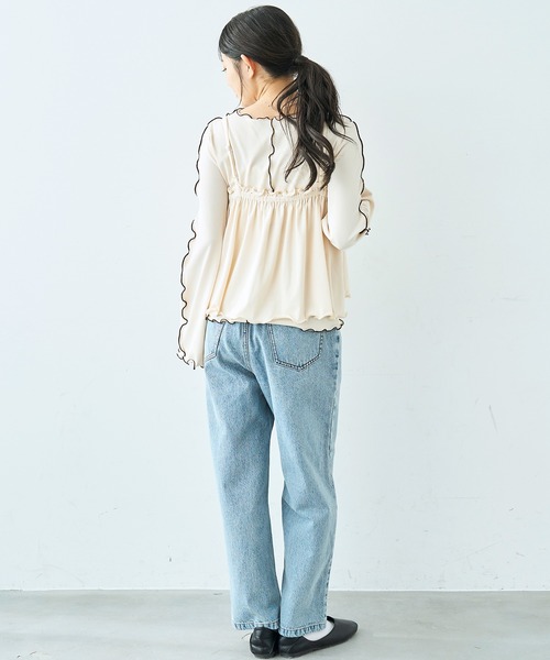 mil(ミル)の「【セット商品】 メローリブ ビスチェ×ロンT セット【586133】(Tシャツ/カットソー・レディース・アイボリー/ブラック/チャコールグレー・XS/S)」の16枚目の写真