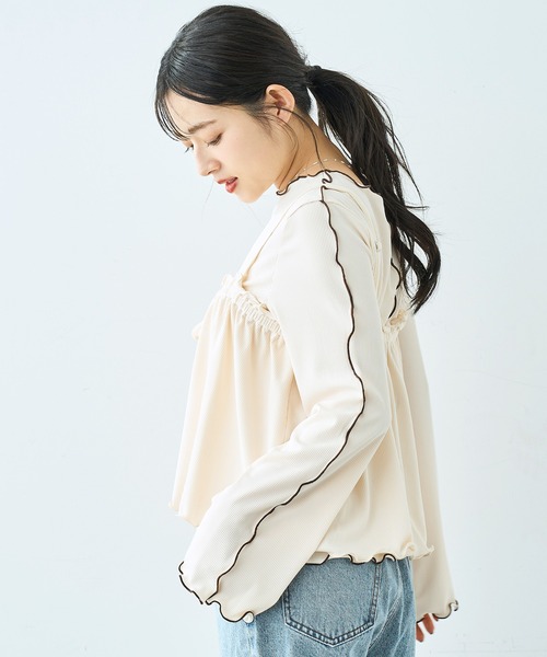 mil(ミル)の「【セット商品】 メローリブ ビスチェ×ロンT セット【586133】(Tシャツ/カットソー・レディース・アイボリー/ブラック/チャコールグレー・XS/S)」の17枚目の写真