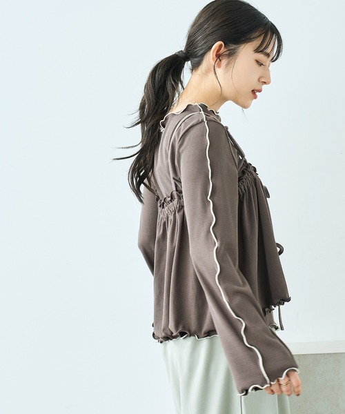 mil(ミル)の「【セット商品】 メローリブ ビスチェ×ロンT セット【586133】(Tシャツ/カットソー・レディース・アイボリー/ブラック/チャコールグレー・XS/S)」の20枚目の写真