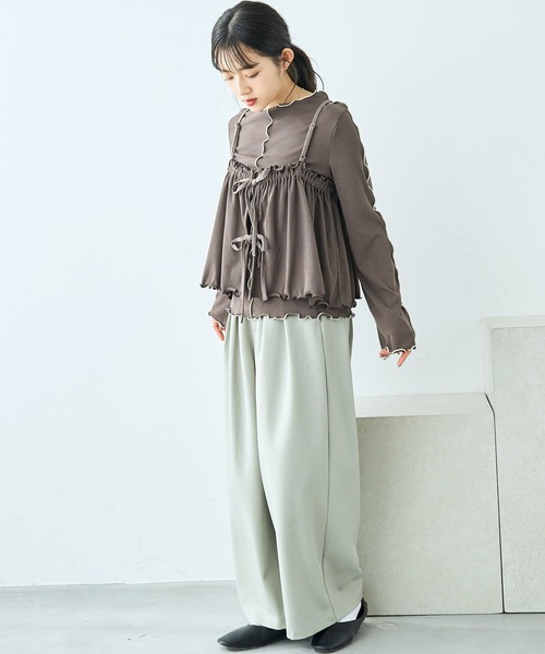 mil(ミル)の「【セット商品】 メローリブ ビスチェ×ロンT セット【586133】(Tシャツ/カットソー・レディース・アイボリー/ブラック/チャコールグレー・XS/S)」の21枚目の写真