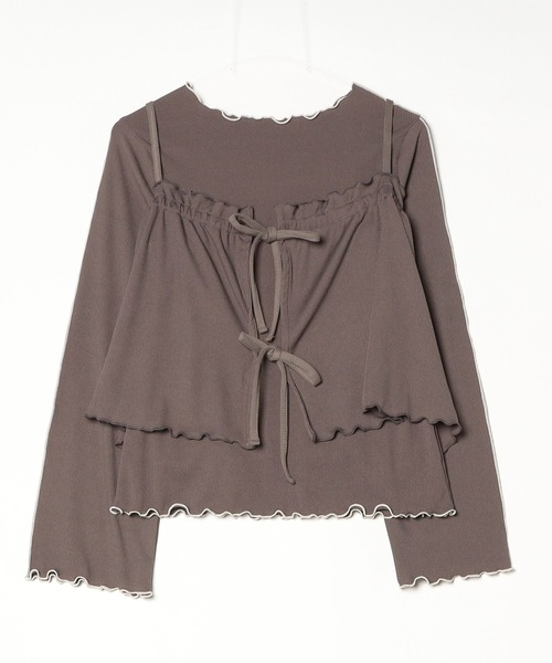 mil(ミル)の「【セット商品】 メローリブ ビスチェ×ロンT セット【586133】(Tシャツ/カットソー・レディース・アイボリー/ブラック/チャコールグレー・XS/S)」の8枚目の写真