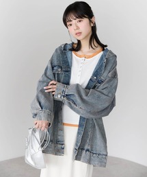 デニムフードブルゾン