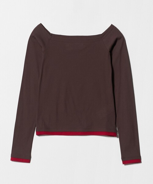 JANESMITH(ジェーンスミス)の「<JANE SMITH >オフショルダー バイカラー プルオーバー(Tシャツ/カットソー・レディース・ブラウン系・38)」の1枚目の写真