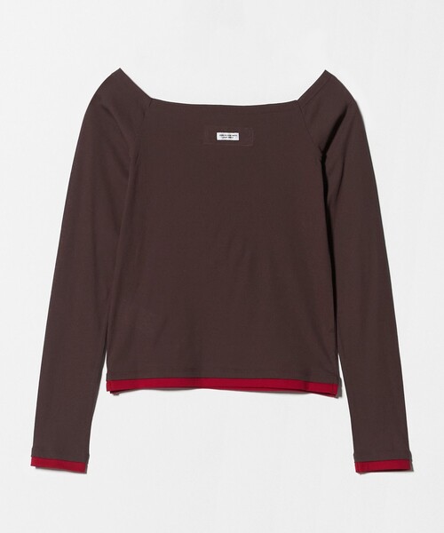 JANESMITH(ジェーンスミス)の「<JANE SMITH >オフショルダー バイカラー プルオーバー(Tシャツ/カットソー・レディース・ブラウン系・38)」の2枚目の写真