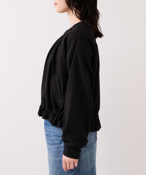 VIS（ビス）の「美easyリネンライクジップ裾フリルブルゾン/イージーケア・接触冷感（ブルゾン・レディース・ブラック/キナリ・FREE）」の18枚目の写真
