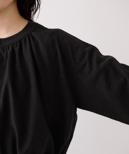 VIS（ビス）の「美easyリネンライクジップ裾フリルブルゾン/イージーケア・接触冷感（ブルゾン・レディース・ブラック/キナリ・FREE）」の21枚目の写真