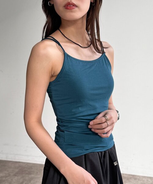 CPCM（シーピーシーエム）の「接触冷感カップ付きキャミ（キャミソール・レディース・ブラック/ライトベージュ/ブルー/ホワイト系その他/ブラウン/グリーン系・LARGE/SMALL/MEDIUM）」の8枚目の写真