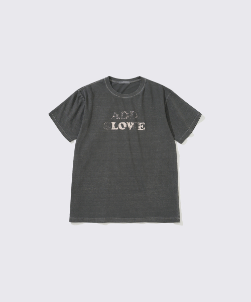 ADDSLOW(アドスロー)の「Vintage Washed LOVE T-Shirt (Charcoal)(Tシャツ/カットソー・レディース・その他・1/0/2)」の1枚目の写真