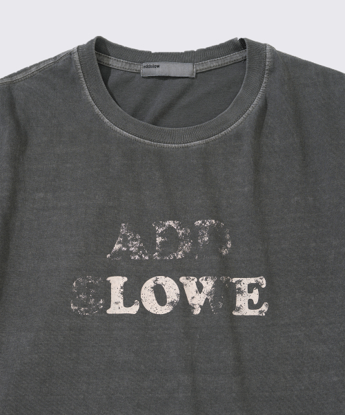 ADDSLOW(アドスロー)の「Vintage Washed LOVE T-Shirt (Charcoal)(Tシャツ/カットソー・レディース・その他・1/0/2)」の3枚目の写真