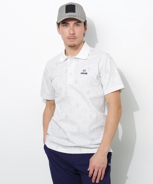 PING(ピン)の「【PING APPAREL】EPIX変形ストレッチサッカー半袖ポロシャツ(ポロシャツ・メンズ・ホワイト/レッド/ネイビー・LL1/L/LL/M/S)」の1枚目の写真