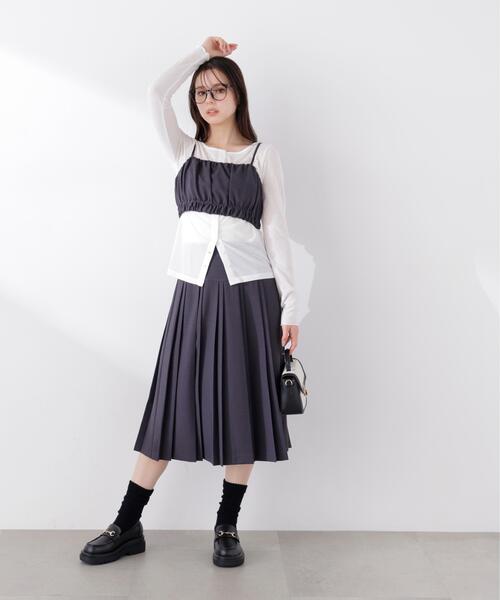 PROPORTION BODY DRESSING（プロポーションボディドレッシング）の「＜セットアップ対応＞ギャザービスチェ / 1216110313（その他トップス・レディース・ベージュ/ダークグレー/オフホワイト・FREE）」の6枚目の写真