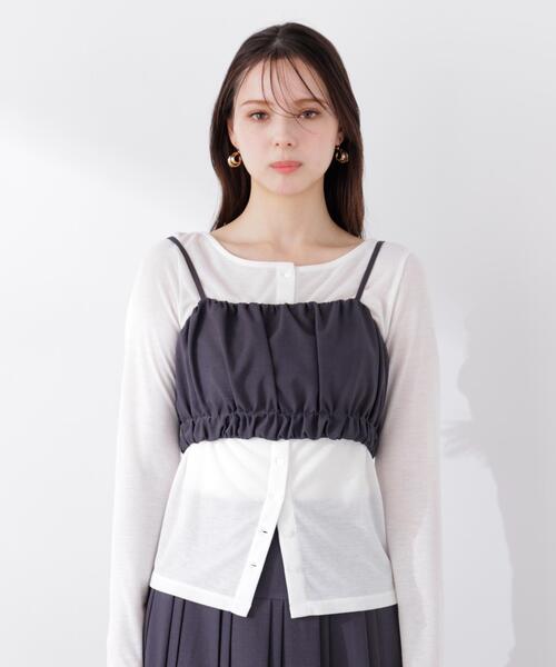 PROPORTION BODY DRESSING（プロポーションボディドレッシング）の「＜セットアップ対応＞ギャザービスチェ / 1216110313（その他トップス・レディース・ベージュ/ダークグレー/オフホワイト・FREE）」の17枚目の写真