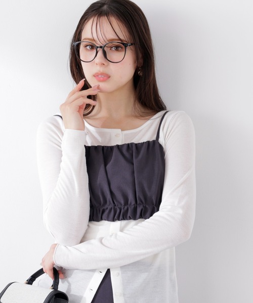 PROPORTION BODY DRESSING（プロポーションボディドレッシング）の「＜セットアップ対応＞ギャザービスチェ / 1216110313（その他トップス・レディース・ベージュ/ダークグレー/オフホワイト・FREE）」の3枚目の写真