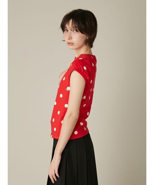 FURFUR(ファーファー)の「ポルカドットコンパクトTシャツ(Tシャツ/カットソー・レディース・レッド/ホワイト/ブラック・F)」の7枚目の写真