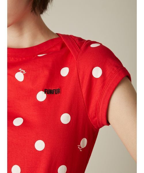 FURFUR(ファーファー)の「ポルカドットコンパクトTシャツ(Tシャツ/カットソー・レディース・レッド/ホワイト/ブラック・F)」の9枚目の写真