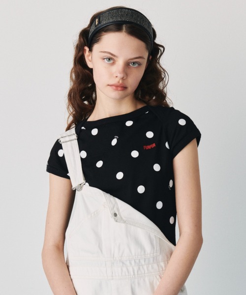 FURFUR(ファーファー)の「ポルカドットコンパクトTシャツ(Tシャツ/カットソー・レディース・レッド/ホワイト/ブラック・F)」の2枚目の写真