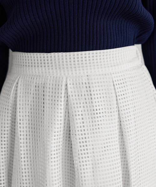 STYLE DELI（スタイルデリ）の「【LUXE】メッシュフレアスカート（スカート・レディース・ブラック/ホワイト・FREE）」の12枚目の写真