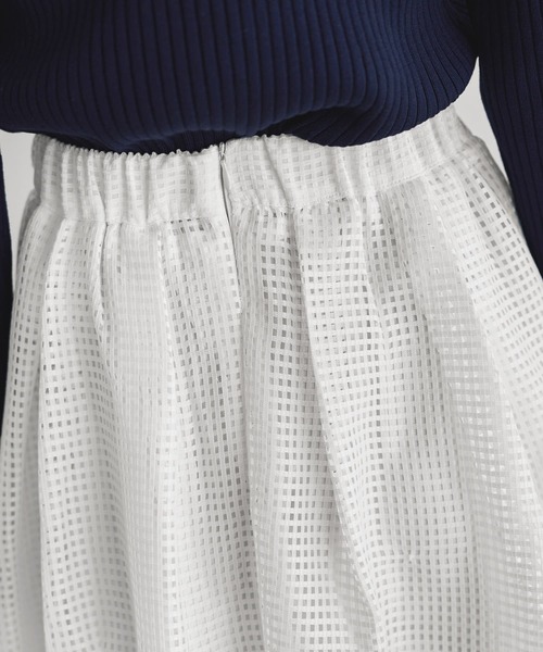 STYLE DELI（スタイルデリ）の「【LUXE】メッシュフレアスカート（スカート・レディース・ブラック/ホワイト・FREE）」の13枚目の写真