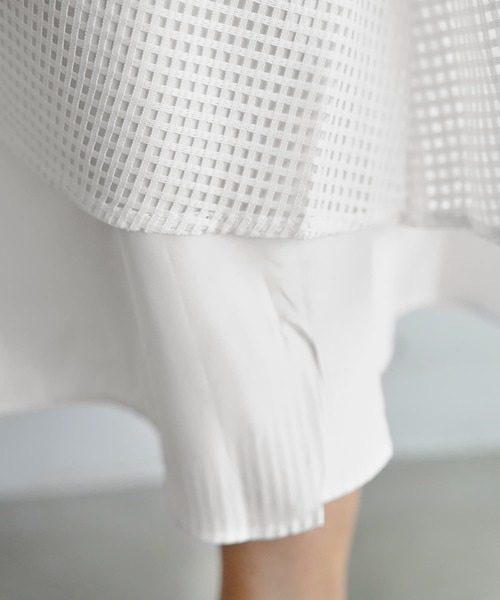 STYLE DELI（スタイルデリ）の「【LUXE】メッシュフレアスカート（スカート・レディース・ブラック/ホワイト・FREE）」の14枚目の写真