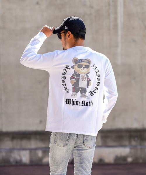adamsJUGGLER(アダムスジャグラー)の「W/R R.ベアロンティー(Tシャツ/カットソー・メンズ・ブラック/ホワイト・S/M/L/XL)」の1枚目の写真