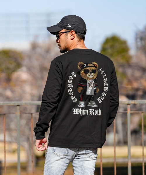 adamsJUGGLER(アダムスジャグラー)の「W/R R.ベアロンティー(Tシャツ/カットソー・メンズ・ブラック/ホワイト・S/M/L/XL)」の2枚目の写真