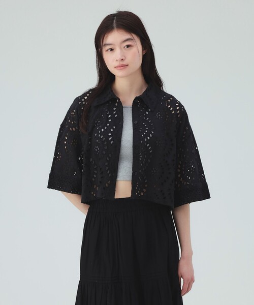 BEAMS HEART(ビームスハート)の「【洗濯可・セットアップ対応】INDIAレース シャツ(シャツ/ブラウス・レディース・オフホワイト/ブラウン/ブラック・FREE)」の2枚目の写真