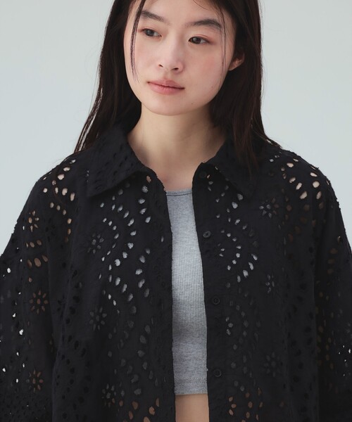 BEAMS HEART(ビームスハート)の「【洗濯可・セットアップ対応】INDIAレース シャツ(シャツ/ブラウス・レディース・オフホワイト/ブラウン/ブラック・FREE)」の12枚目の写真