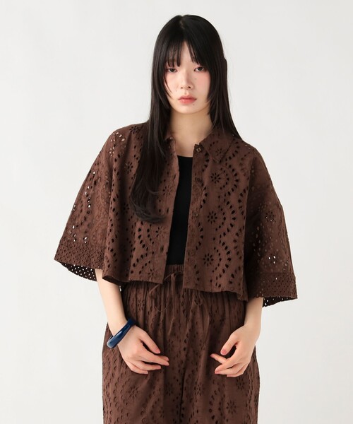 BEAMS HEART(ビームスハート)の「【洗濯可・セットアップ対応】INDIAレース シャツ(シャツ/ブラウス・レディース・オフホワイト/ブラウン/ブラック・FREE)」の15枚目の写真