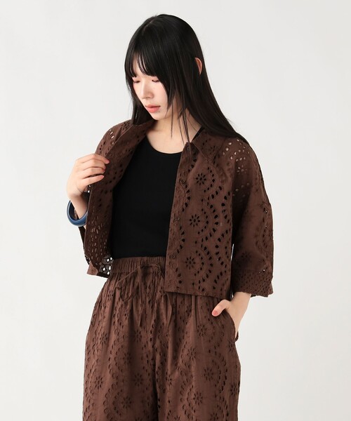 BEAMS HEART(ビームスハート)の「【洗濯可・セットアップ対応】INDIAレース シャツ(シャツ/ブラウス・レディース・オフホワイト/ブラウン/ブラック・FREE)」の16枚目の写真