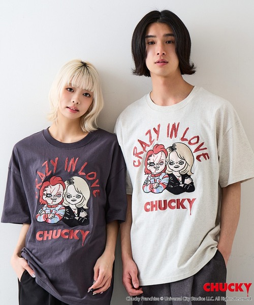 JEANS MATE(ジーンズメイト)の「【CHUCKY/チャッキー】【コットン100%のしっかりした生地】オリジナルデザインTシャツ キャラクター刺繍 チャッキー ティファニー ドロップショルダー ユニセックス(Tシャツ/カットソー・メンズ・ベージュ系その他/ブラック系その他2/ブラック系その他/ホワイト系その他2・X-LARGE/LARGE/MEDIUM/SMALL)」の3枚目の写真