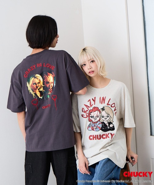 JEANS MATE(ジーンズメイト)の「【CHUCKY/チャッキー】【コットン100%のしっかりした生地】オリジナルデザインTシャツ キャラクター刺繍 チャッキー ティファニー ドロップショルダー ユニセックス(Tシャツ/カットソー・メンズ・ベージュ系その他/ブラック系その他2/ブラック系その他/ホワイト系その他2・X-LARGE/LARGE/MEDIUM/SMALL)」の6枚目の写真