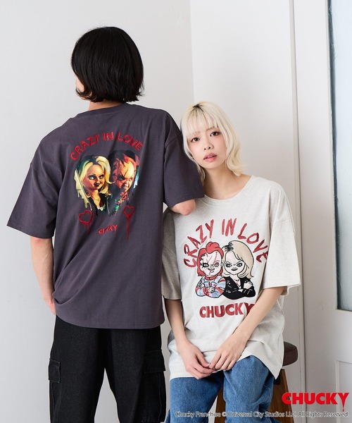 JEANS MATE(ジーンズメイト)の「【CHUCKY/チャッキー】【コットン100%のしっかりした生地】オリジナルデザインTシャツ キャラクター刺繍 チャッキー ティファニー ドロップショルダー ユニセックス(Tシャツ/カットソー・メンズ・ベージュ系その他/ブラック系その他2/ブラック系その他/ホワイト系その他2・X-LARGE/LARGE/MEDIUM/SMALL)」の7枚目の写真