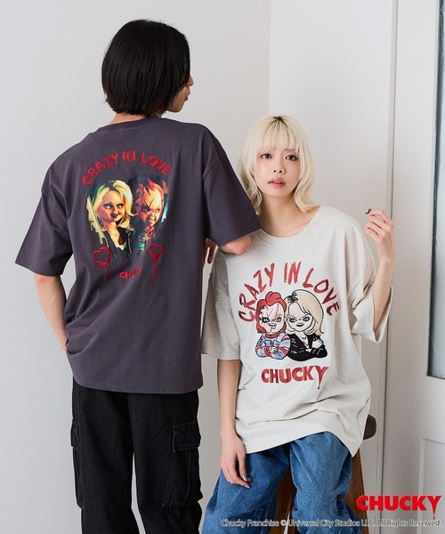 JEANS MATE(ジーンズメイト)の「【CHUCKY/チャッキー】【コットン100%のしっかりした生地】オリジナルデザインTシャツ キャラクター刺繍 チャッキー ティファニー ドロップショルダー ユニセックス(Tシャツ/カットソー・メンズ・ベージュ系その他/ブラック系その他2/ブラック系その他/ホワイト系その他2・X-LARGE/LARGE/MEDIUM/SMALL)」の8枚目の写真