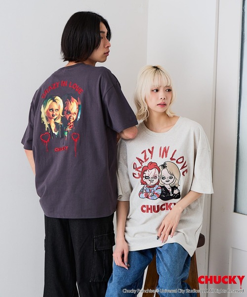 JEANS MATE(ジーンズメイト)の「【CHUCKY/チャッキー】【コットン100%のしっかりした生地】オリジナルデザインTシャツ キャラクター刺繍 チャッキー ティファニー ドロップショルダー ユニセックス(Tシャツ/カットソー・メンズ・ベージュ系その他/ブラック系その他2/ブラック系その他/ホワイト系その他2・X-LARGE/LARGE/MEDIUM/SMALL)」の9枚目の写真