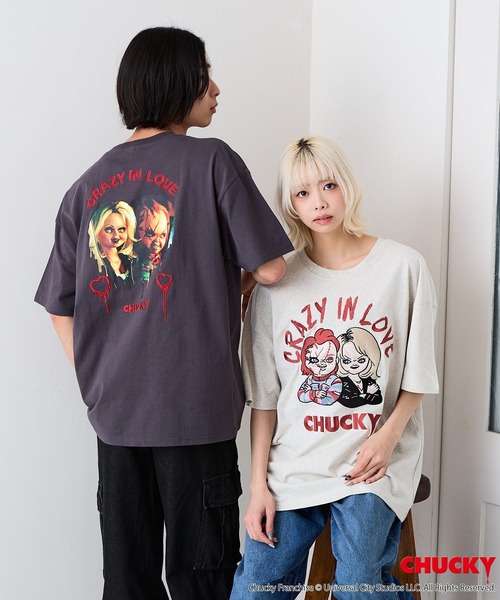 JEANS MATE(ジーンズメイト)の「【CHUCKY/チャッキー】【コットン100%のしっかりした生地】オリジナルデザインTシャツ キャラクター刺繍 チャッキー ティファニー ドロップショルダー ユニセックス(Tシャツ/カットソー・メンズ・ベージュ系その他/ブラック系その他2/ブラック系その他/ホワイト系その他2・X-LARGE/LARGE/MEDIUM/SMALL)」の10枚目の写真