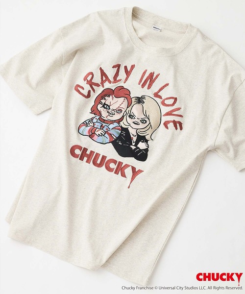 JEANS MATE(ジーンズメイト)の「【CHUCKY/チャッキー】【コットン100%のしっかりした生地】オリジナルデザインTシャツ キャラクター刺繍 チャッキー ティファニー ドロップショルダー ユニセックス(Tシャツ/カットソー・メンズ・ベージュ系その他/ブラック系その他2/ブラック系その他/ホワイト系その他2・X-LARGE/LARGE/MEDIUM/SMALL)」の11枚目の写真