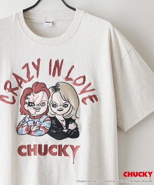 JEANS MATE(ジーンズメイト)の「【CHUCKY/チャッキー】【コットン100%のしっかりした生地】オリジナルデザインTシャツ キャラクター刺繍 チャッキー ティファニー ドロップショルダー ユニセックス(Tシャツ/カットソー・メンズ・ベージュ系その他/ブラック系その他2/ブラック系その他/ホワイト系その他2・X-LARGE/LARGE/MEDIUM/SMALL)」の21枚目の写真