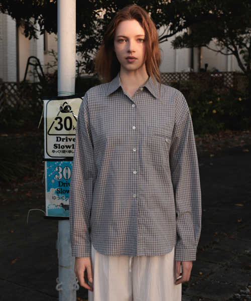 DEHEVE（デヘヴェ）の「Strap Point Check Shirt [Blue]（シャツ/ブラウス・レディース・ブルー・FREE）」の9枚目の写真