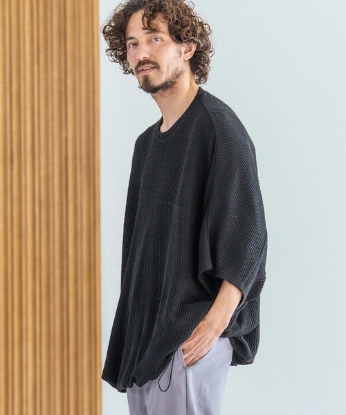 Magine(マージン)の「mt10394-Switching Panel Honeycomb Drawstring Hem Short Sleeve T-Shirt Tシャツ(MGN-261-025)(Tシャツ/カットソー・メンズ・ホワイト/グレー/ブラック・44/46/48)」の3枚目の写真