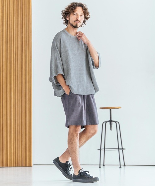 Magine(マージン)の「mt10394-Switching Panel Honeycomb Drawstring Hem Short Sleeve T-Shirt Tシャツ(MGN-261-025)(Tシャツ/カットソー・メンズ・ホワイト/グレー/ブラック・44/46/48)」の16枚目の写真