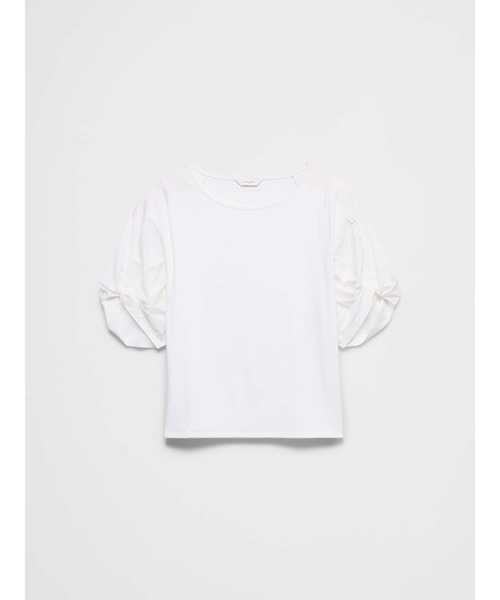 BANANA REPUBLIC FACTORY STORE(バナナリパブリック ファクトリーストア)の「BANANA REPUBLIC FACTORY STORE ミックスメディア ボリュームスリーブ トップ(Tシャツ/カットソー・レディース・ホワイト/ブラック・XS/S/M/L)」の6枚目の写真