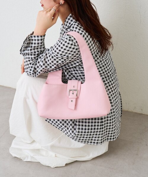 mystic(ミスティック)の「ベルトフラップBAG(ハンドバッグ・レディース・アイボリー/ピンク・ONE SIZE)」の1枚目の写真