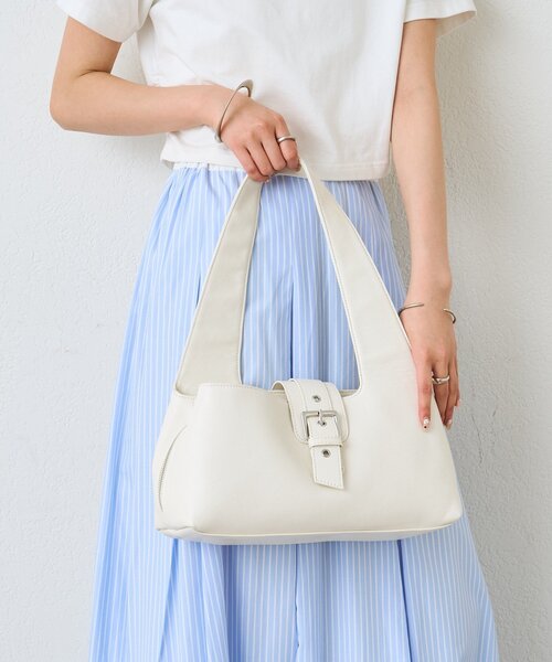 mystic(ミスティック)の「ベルトフラップBAG(ハンドバッグ・レディース・アイボリー/ピンク・ONE SIZE)」の2枚目の写真