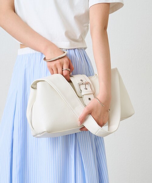 mystic(ミスティック)の「ベルトフラップBAG(ハンドバッグ・レディース・アイボリー/ピンク・ONE SIZE)」の4枚目の写真